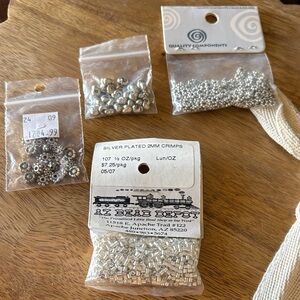 Assorted Silver-Plated Jewelry Beads & Crimps
